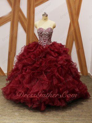 burgundy and silver quinceanera dresses