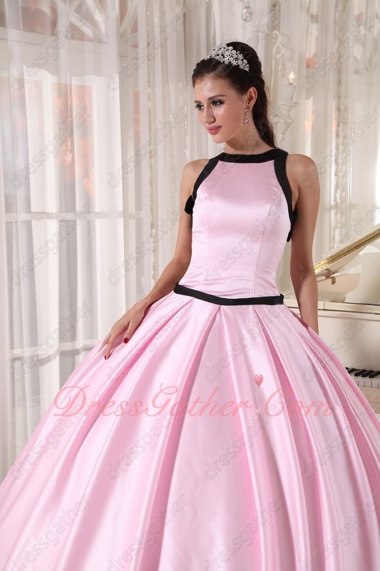 Brief Scoop Quince Court Military Ball Gown Baby Pink With Black ...